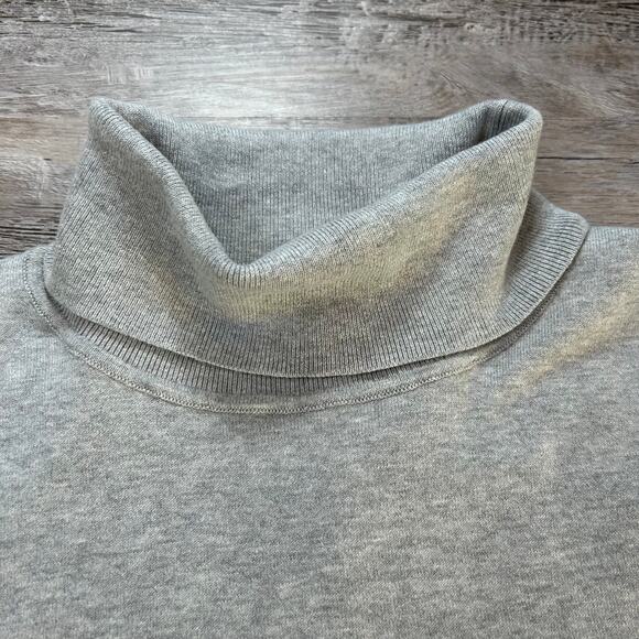 NWT Talbots Plus 3X Gray Turtleneck Sweater Button Cuff Long Sleeve Soft Stretch - Picture 4 of 8